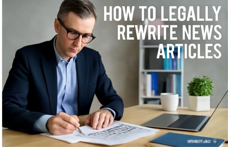 Man rewriting news articles at desk in office