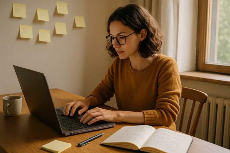 Writer applying modern writing hacks