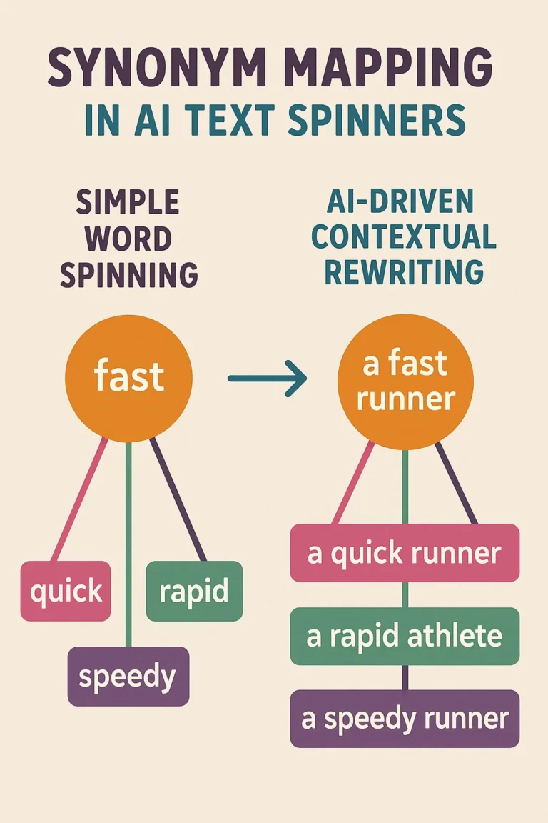 Illustration of AI model training for text paraphrasing with data flow arrows
