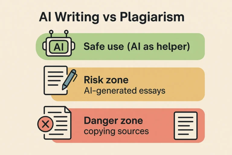 AI Writing vs Plagiarism Infographic