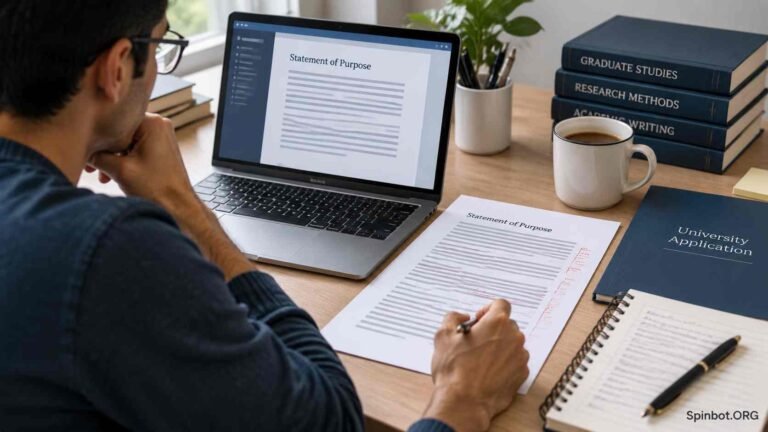 Applicant reviewing an edited statement of purpose