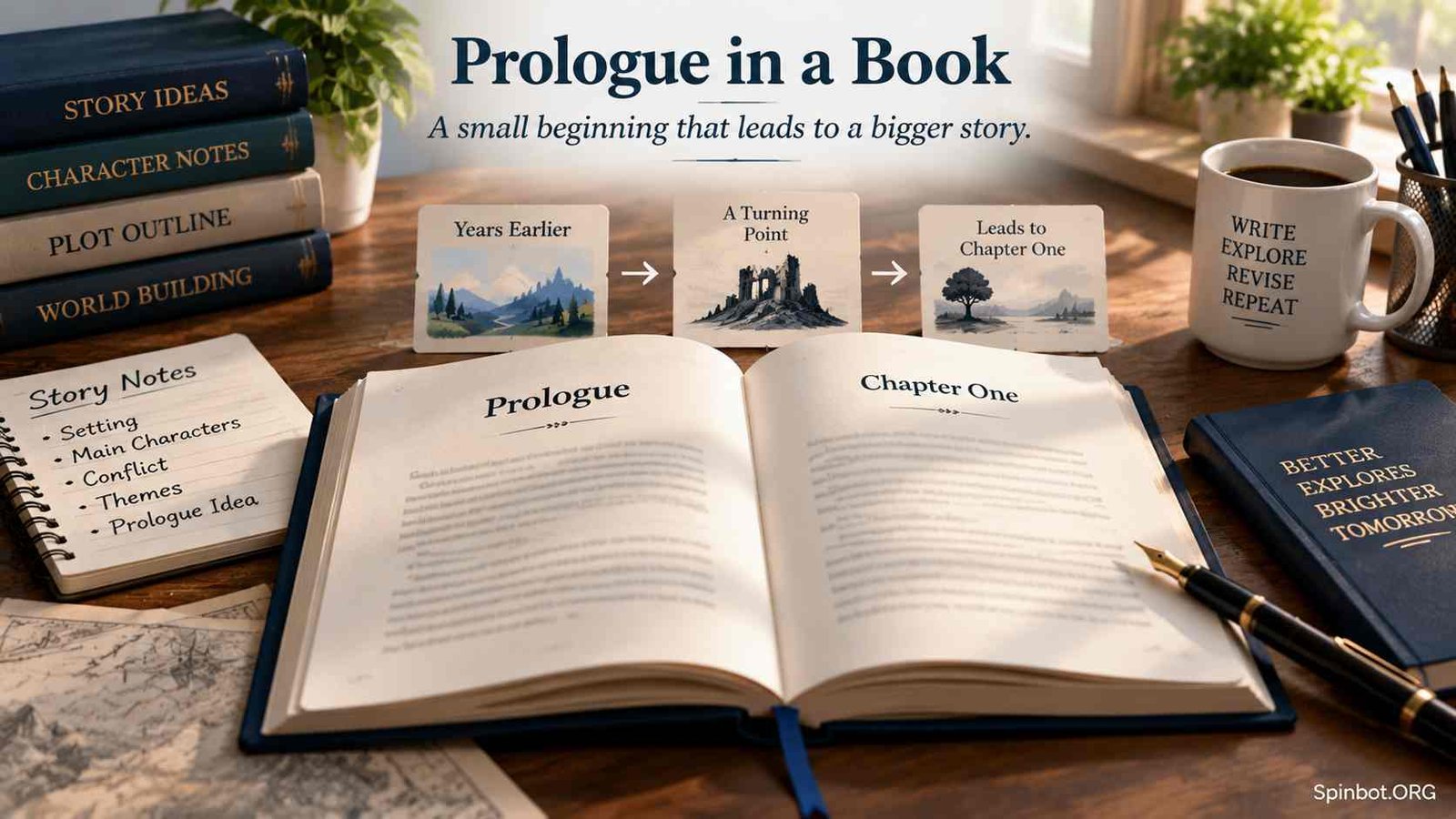 Prologue manuscript placed before the first chapter