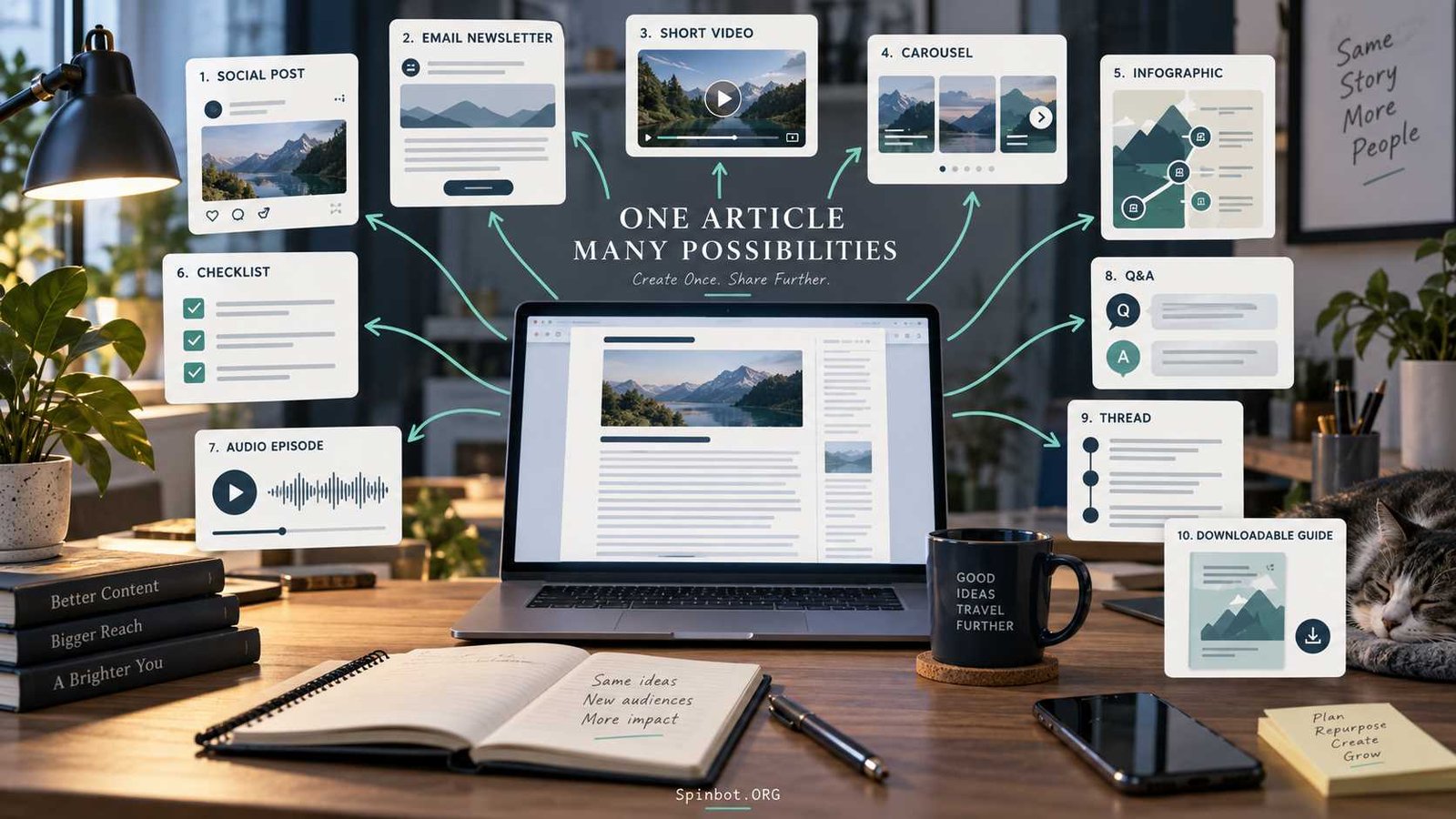 Blog post transformed into ten content formats