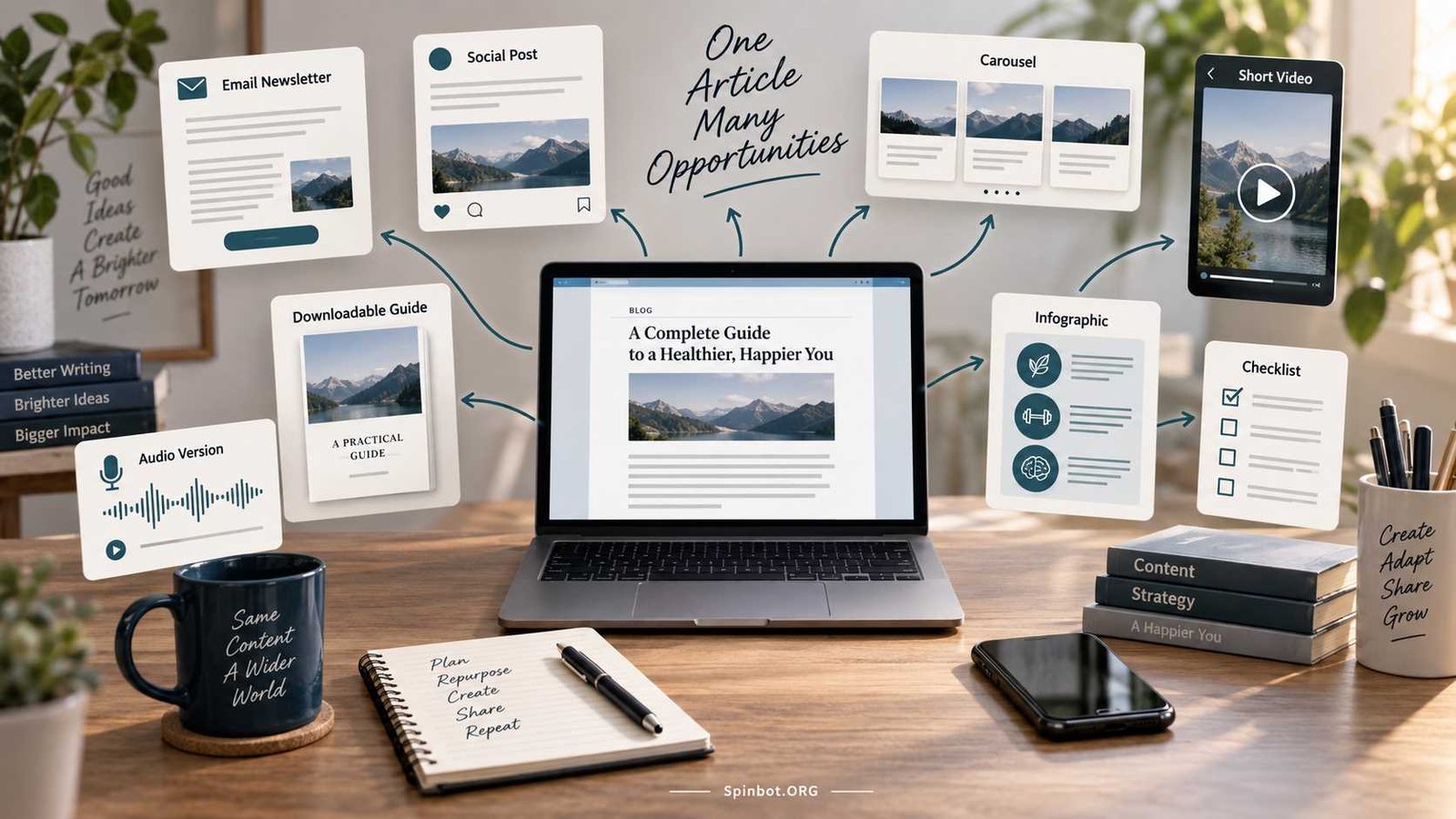 Blog article transformed into multiple content formats