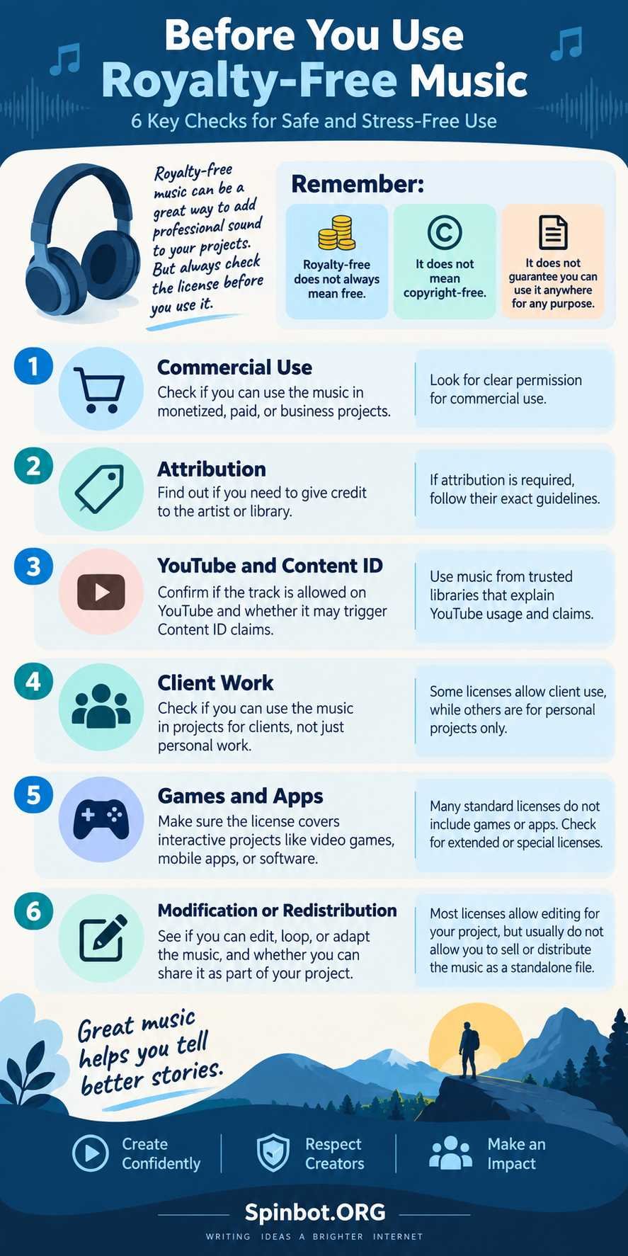 Royalty free music licensing checklist for creators