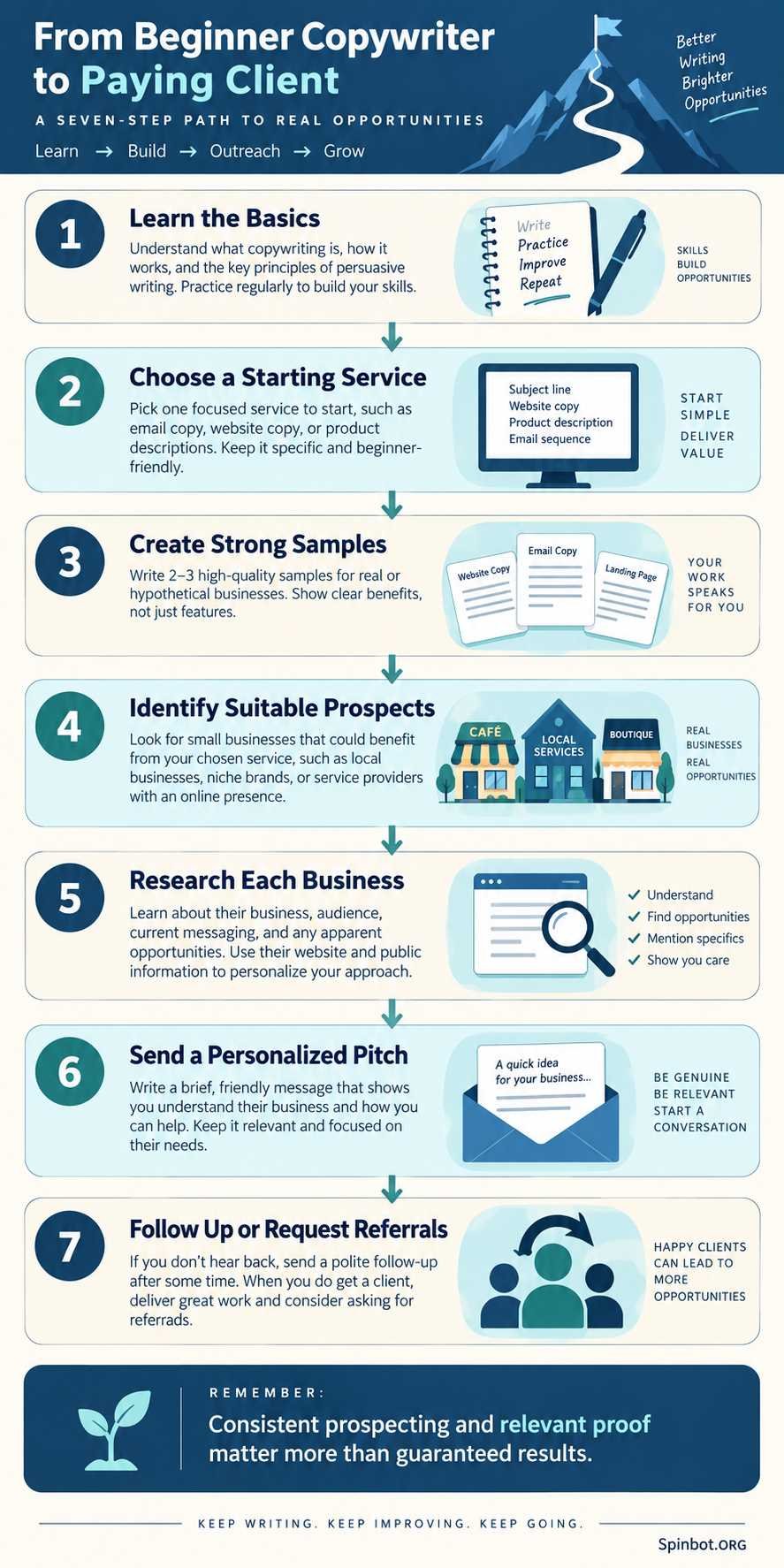 Seven-step process for finding freelance copywriting clients
