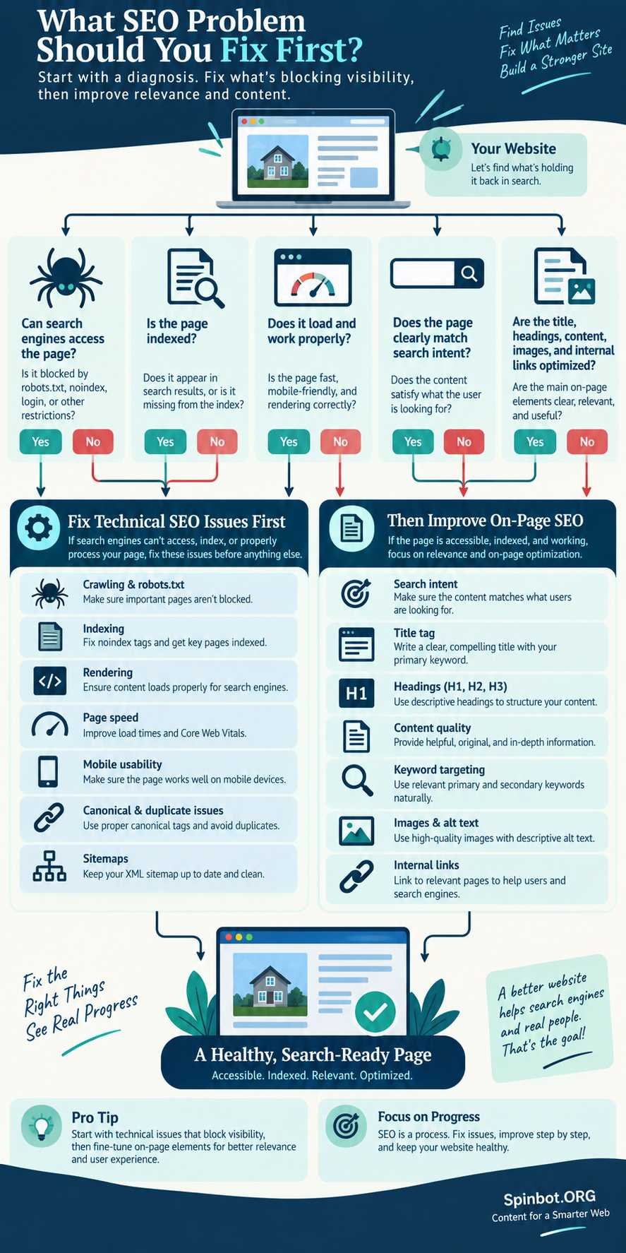 On page SEO and technical SEO comparison